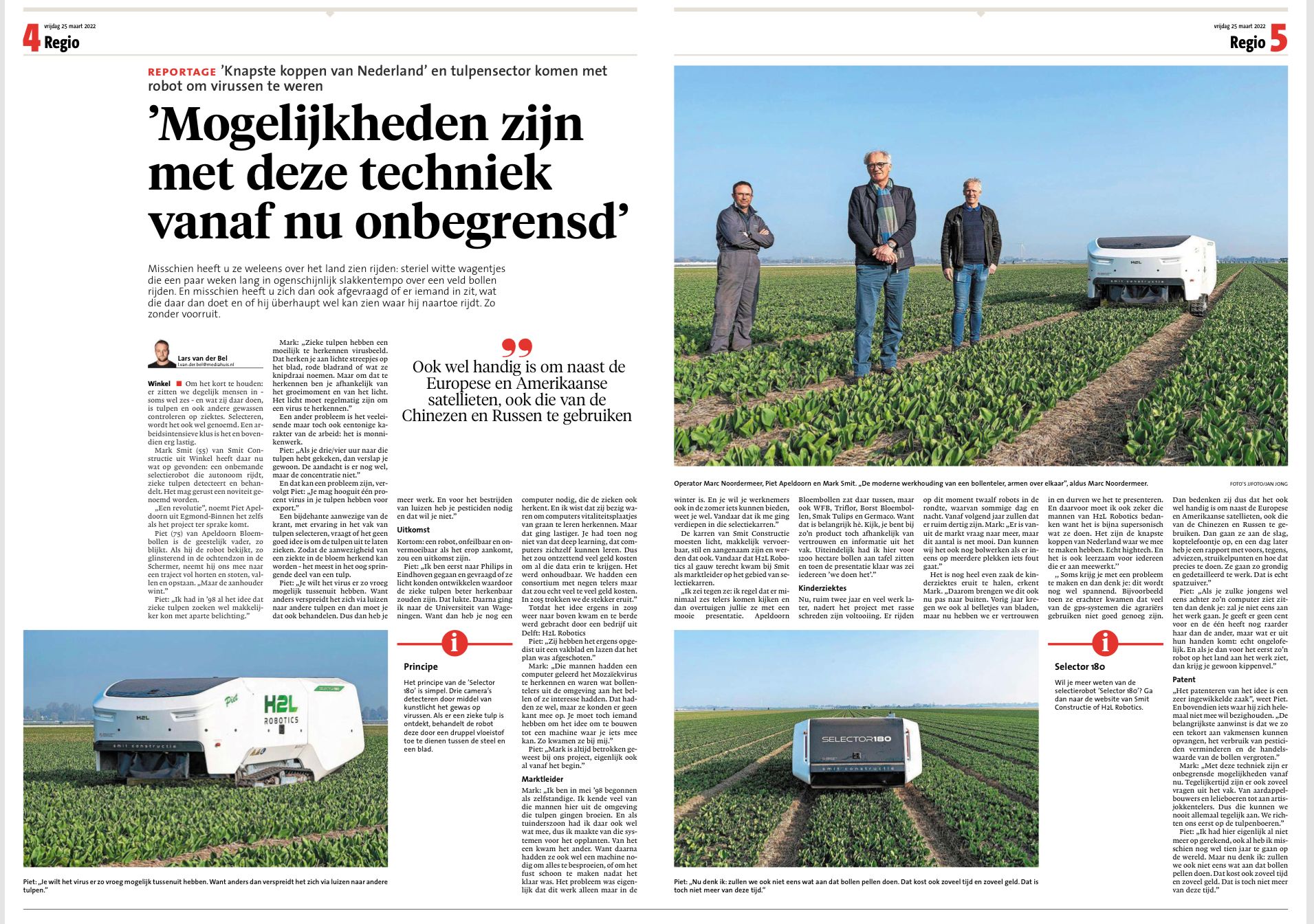 Krantenartikel over de 'Selector 180'